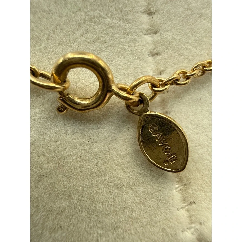 Vintage 1979 Avon Conversation Heart Charm Necklace Gold Tone Kids Pastel Heart